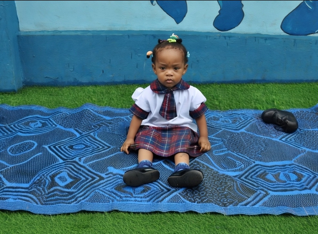 Creche baby smiling